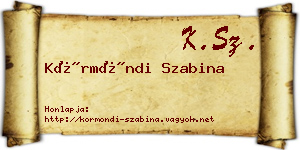 Körmöndi Szabina névjegykártya