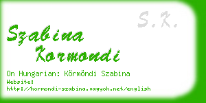 szabina kormondi business card