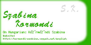 szabina kormondi business card